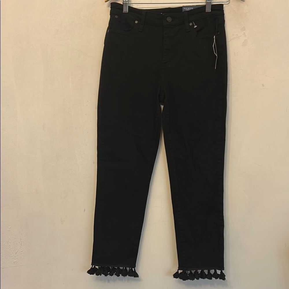 Talbots Flawless Black high rise Straight cropped denim jeans Size 4 New